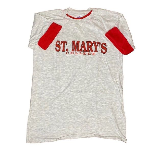 Vintage St. Mary's T Shirt Size Large Velva Sheen 70s 80s Gideon Basketball - Picture 2 of 5